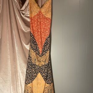 Elegant Floral Patchwork Maxi Dress